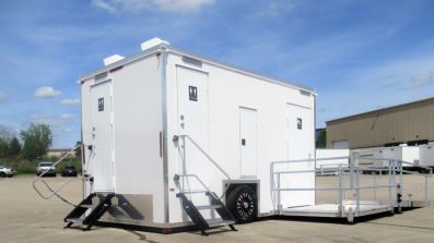 Exterior of 2 Stall ADA Shower trailer with ramp - The Lavatory Nor Cal