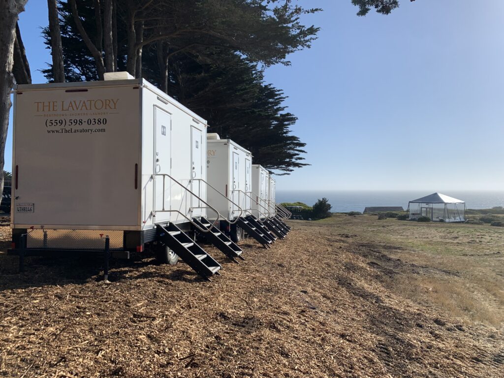 Glamping Beach Luxury Portable Shower Trailer Rental - Outside View - The Lavatory Nor Cal