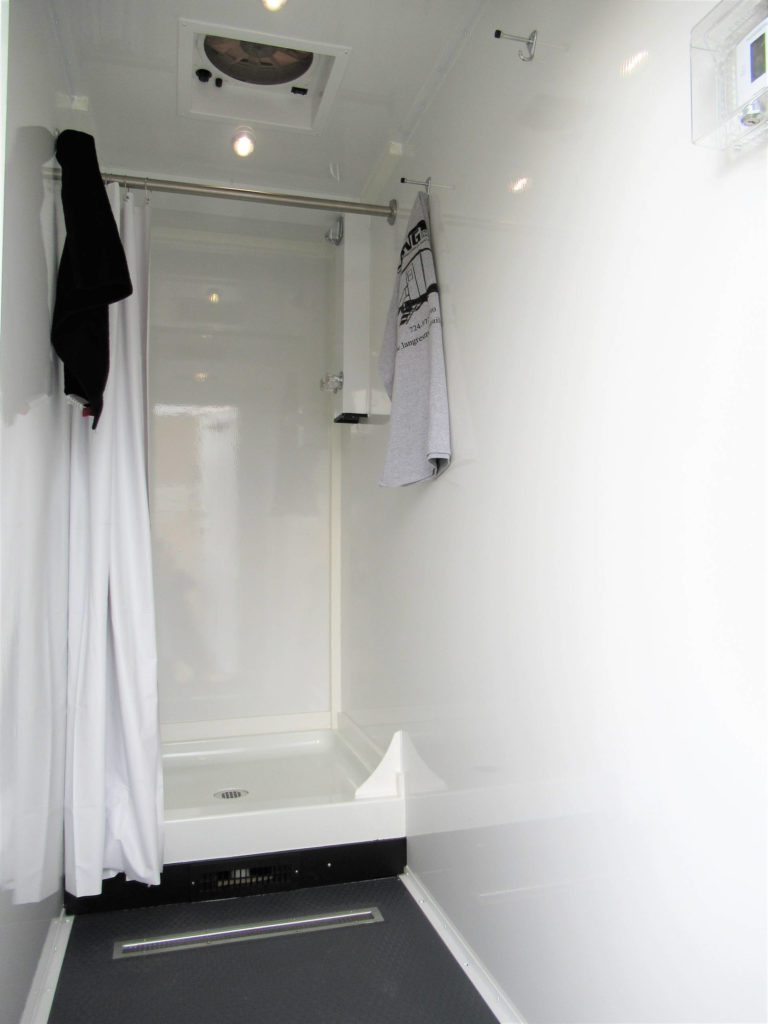 8-Station Luxury Shower Trailer - Inside Shower View - The Lavatory Nor Cal