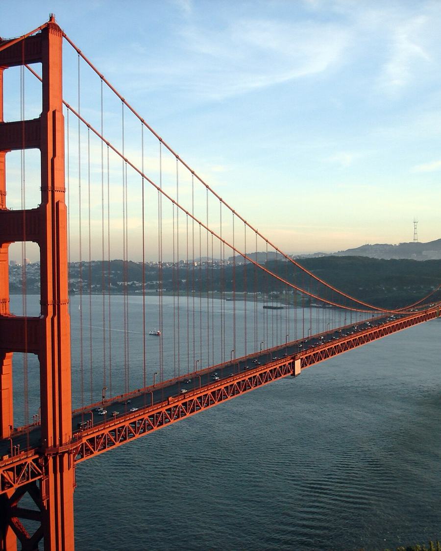 Golden Gate Bridge at sunset, in the Bay Area served by The Lavatory NorCal