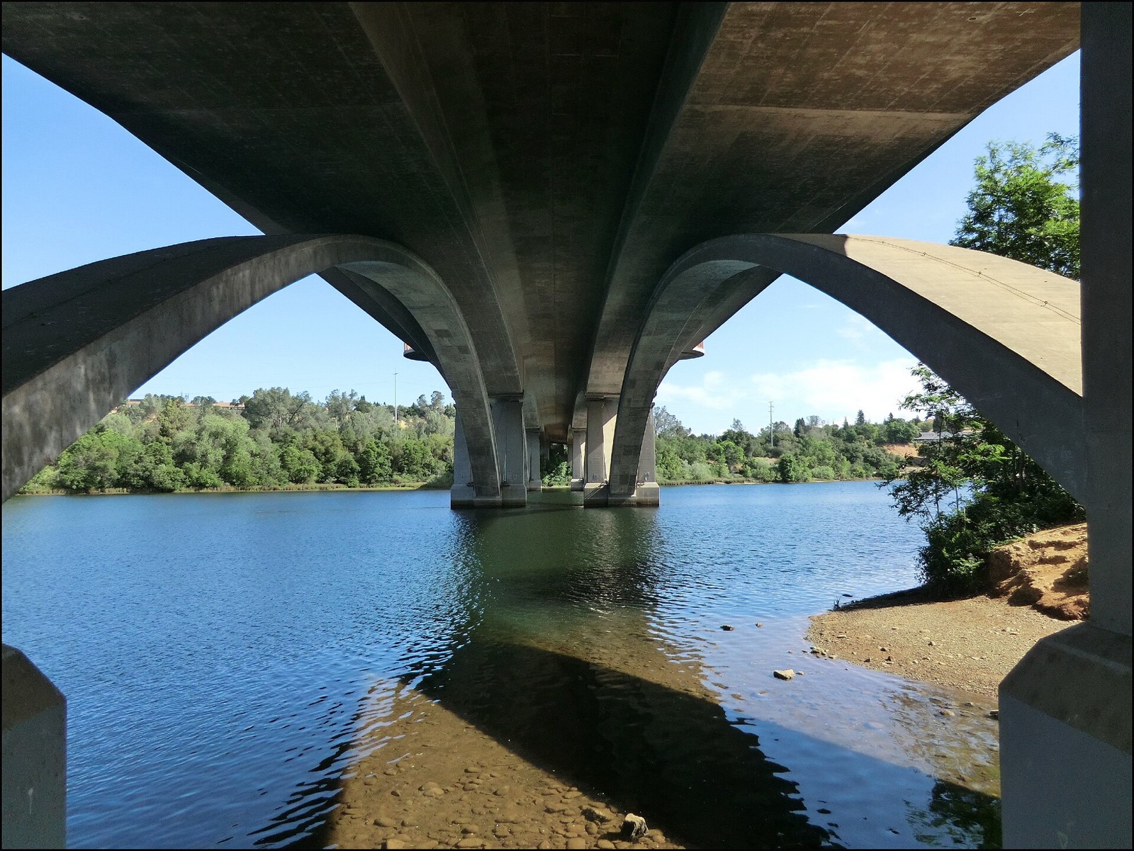 Lake Natoma under the Folsom bridges, an area served by The Lavatory NorCal