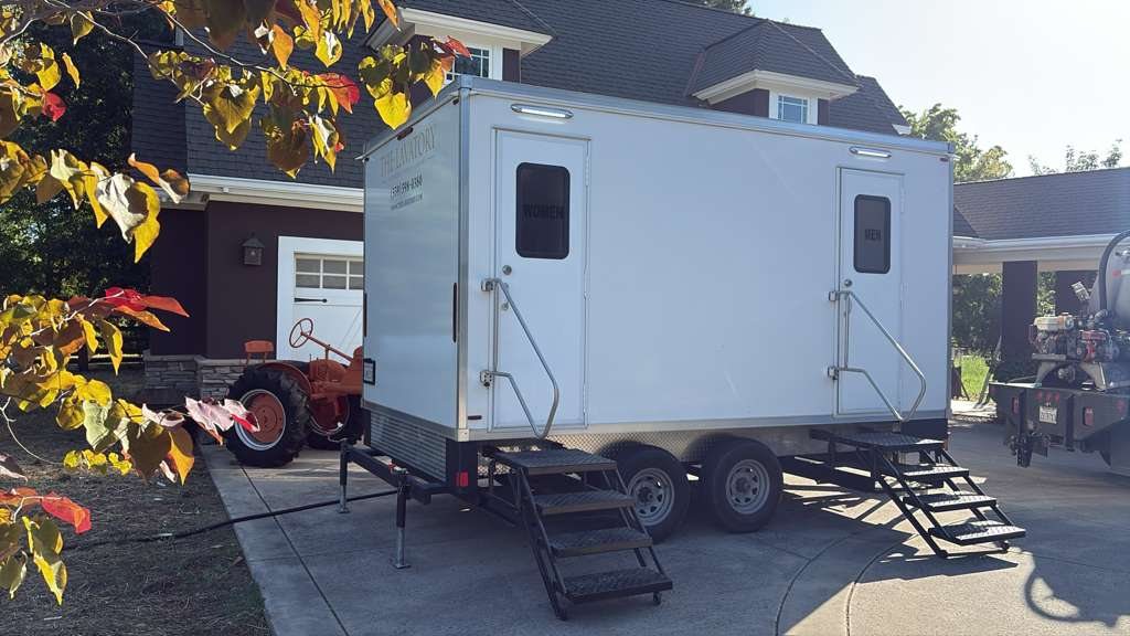 The 2 station restroom trailer used in Antioch