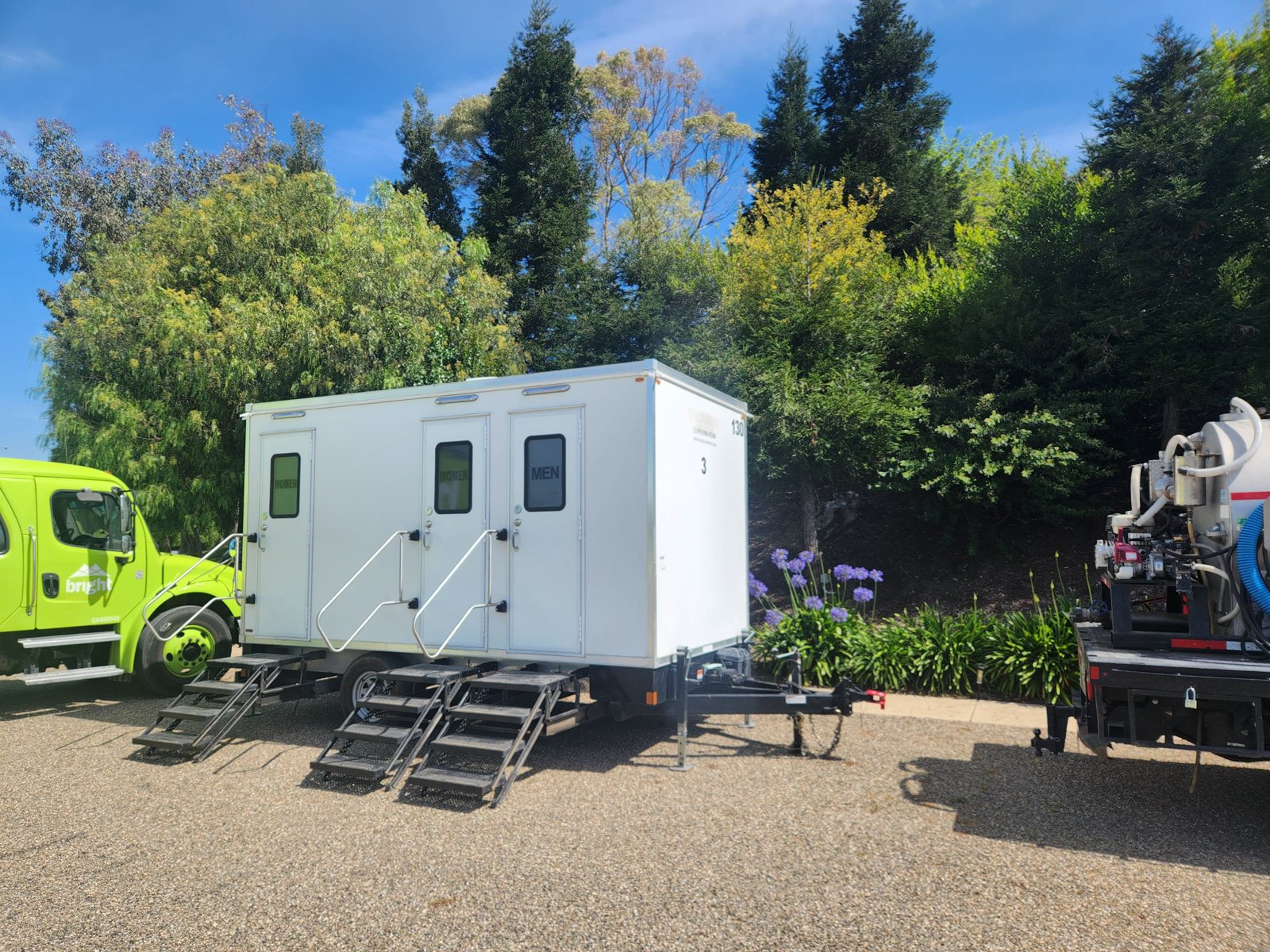 3-Station Restroom Trailer for rent near Orangevale and Citrus Heights